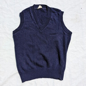 Vintage Tommy Knight Blue  Knit V Neck Men's Vest Medium